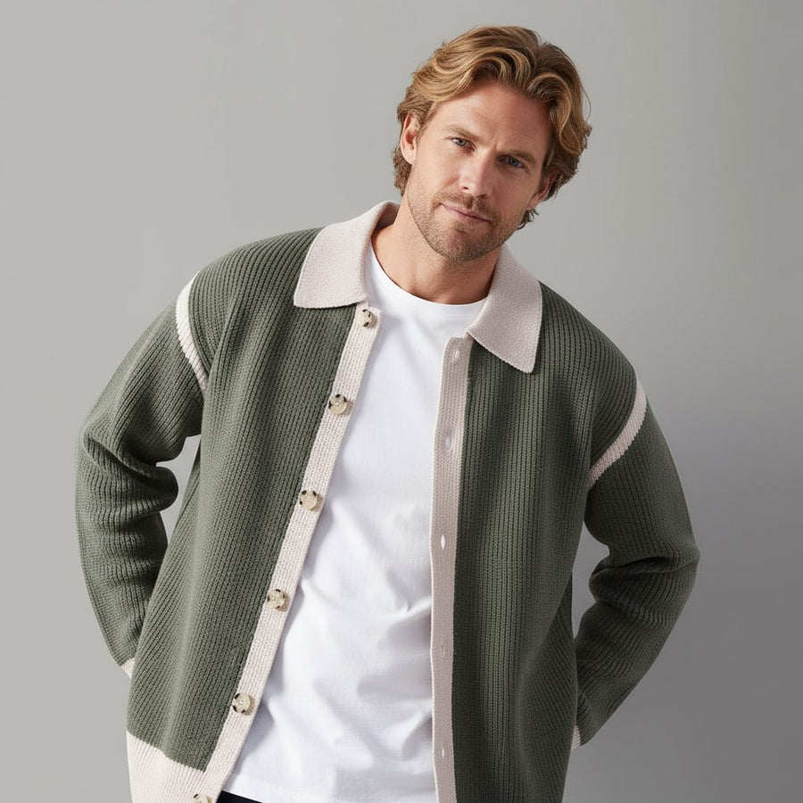 Allen Alpaca Wool Cardigan in Emerald