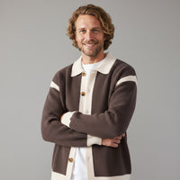Allen Alpaca Wool Cardigan in Espresso Brown