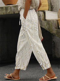Allira™ Trendy Printed Trousers in Beige