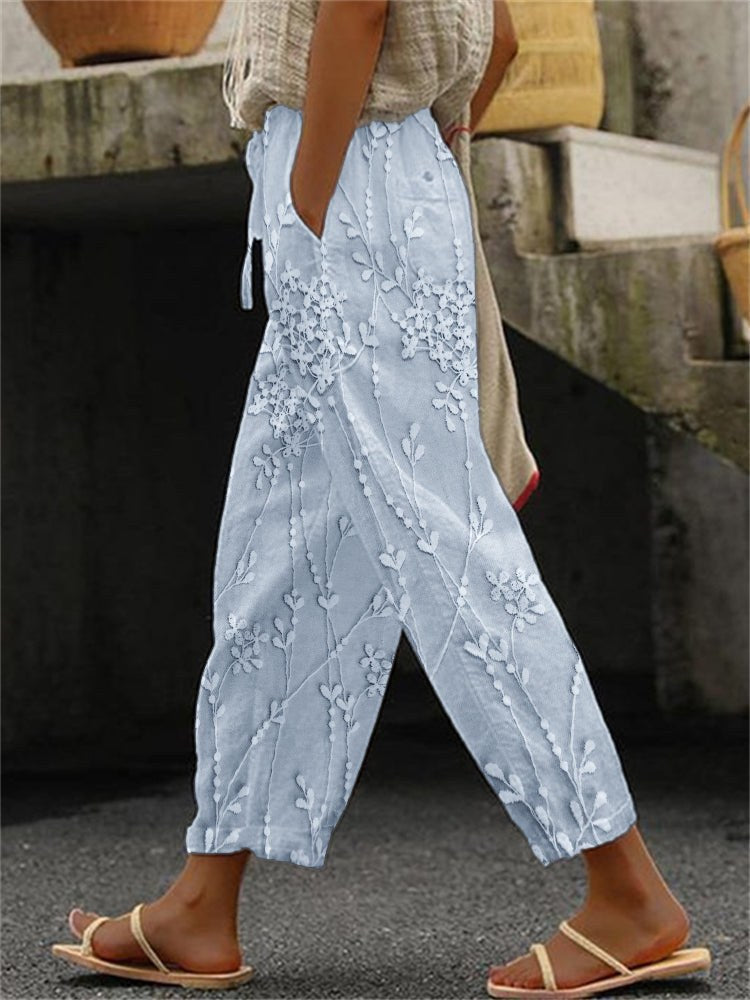Allira™ Trendy Printed Trousers in Blue