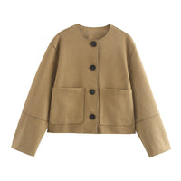 Althea Casual Jacket with Pockets in Karamell