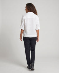 Althea Casual Linen Blouse with V-Neck