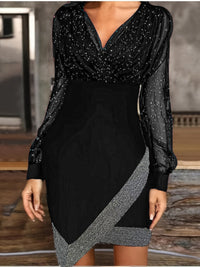 Althea Elegant Wrap Dress in Black