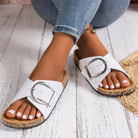 Alveth Women's Buckle Slide Sandals in White