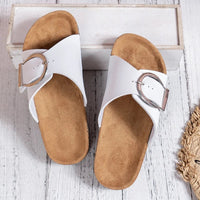 Alveth Women's Buckle Slide Sandals in White