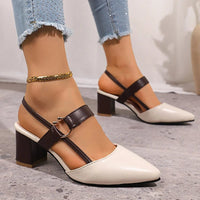 Amada Pointed Toe Heel in Beige