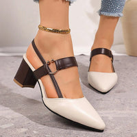 Amada Pointed Toe Heel in Beige