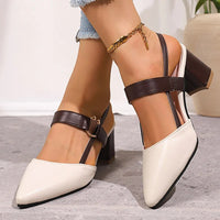 Amada Pointed Toe Heel in Beige