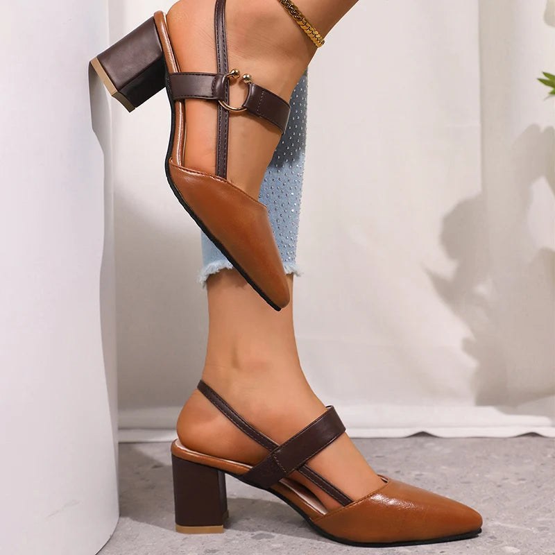 Amada Pointed Toe Heel in Sienna Brown