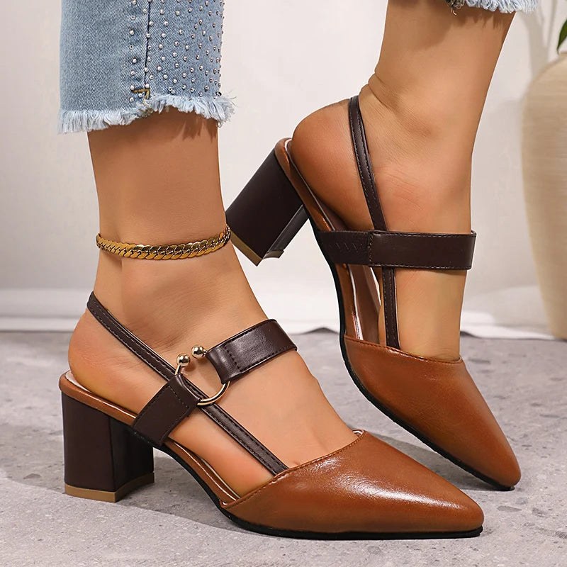 Amada Pointed Toe Heel in Sienna Brown