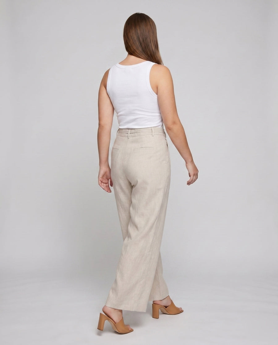 Amara Elegant Linen Trousers with Pockets
