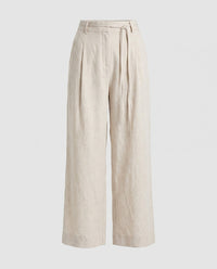 Amara Elegant Linen Trousers with Pockets in Linen