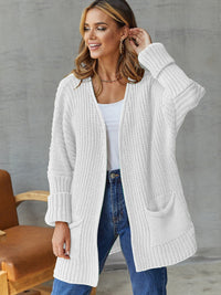 Amara Knit Cardigan with Pockets in White