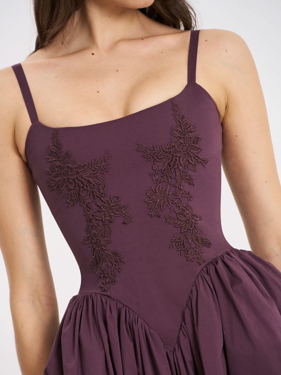 Amara | Lace-Up Midi Dress