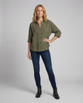 Amara Linen Blouse with Stand Collar