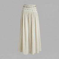 Amara Linen Skirt in Beige