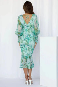 Amara Stunning Flower Dress in Green