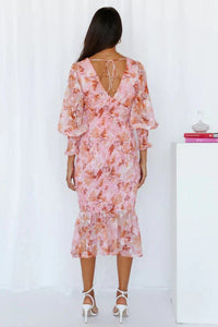 Amara Stunning Flower Dress in Pink