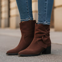 Amara Suede Ankle Boot in Espresso Brown