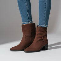 Amara Suede Ankle Boot in Espresso Brown