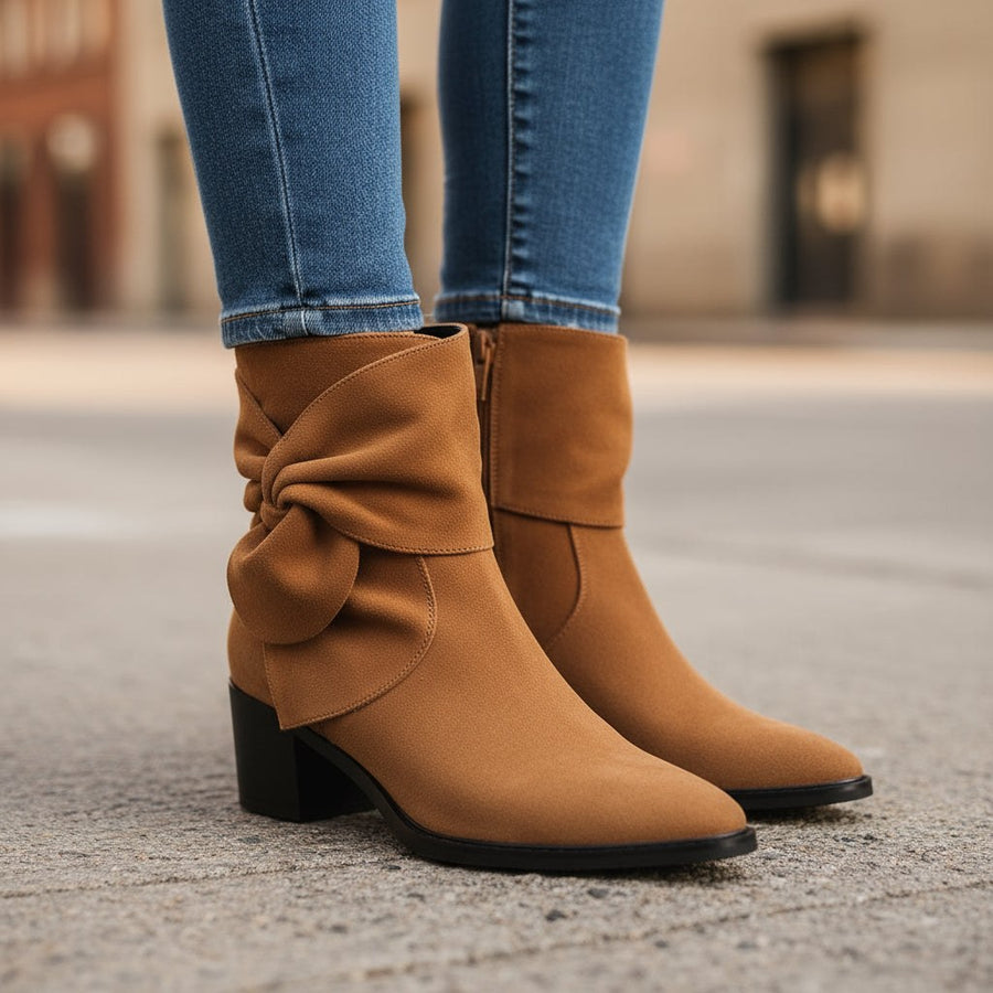 Amara Suede Ankle Boot in Sienna Brown