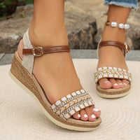Amara™ Boho Woven Wedge Sandals