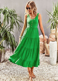 Amara™ Elegant Summer Dress in Green