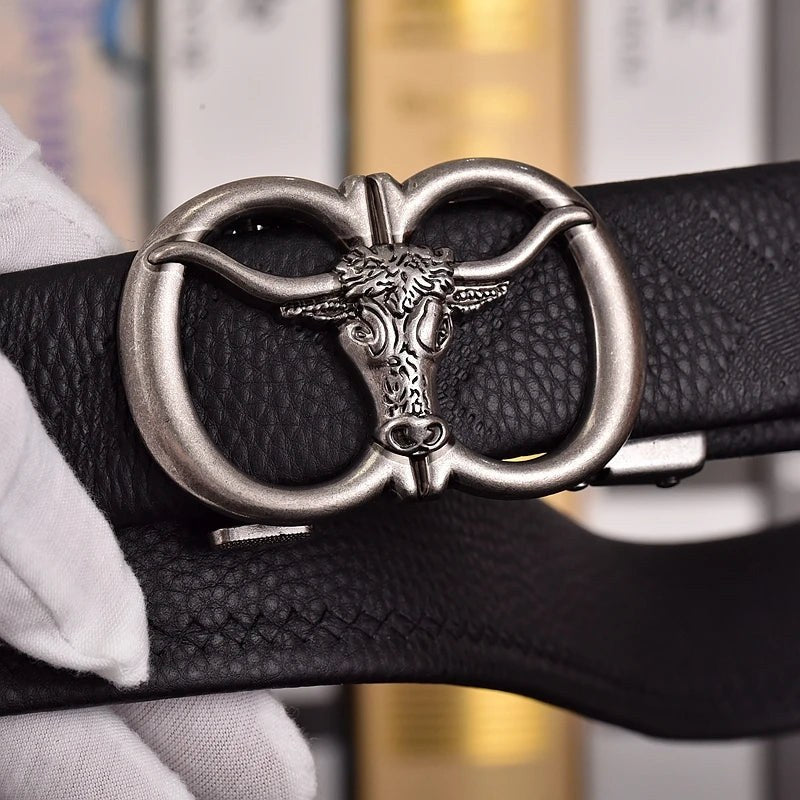 Amarillo Cowhide Leather Belt in Silver Cross Hatch