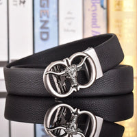Amarillo Cowhide Leather Belt in Silver Dimple