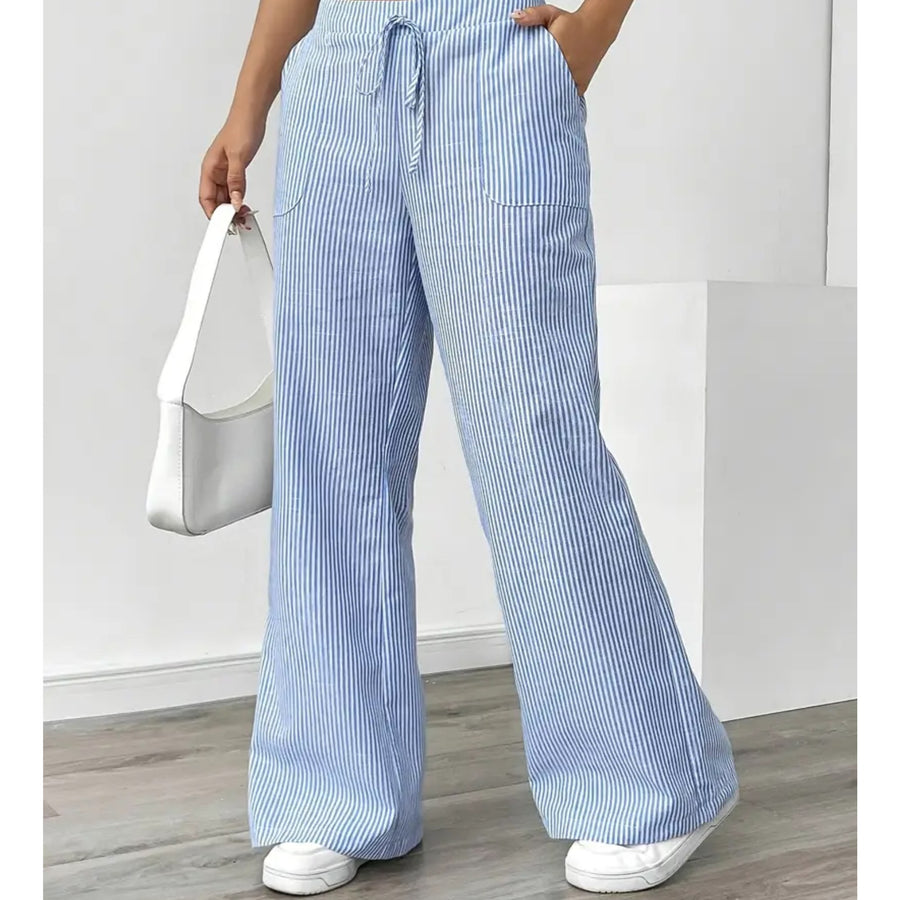 Amber™ Striped Pant With Pockets in Grey