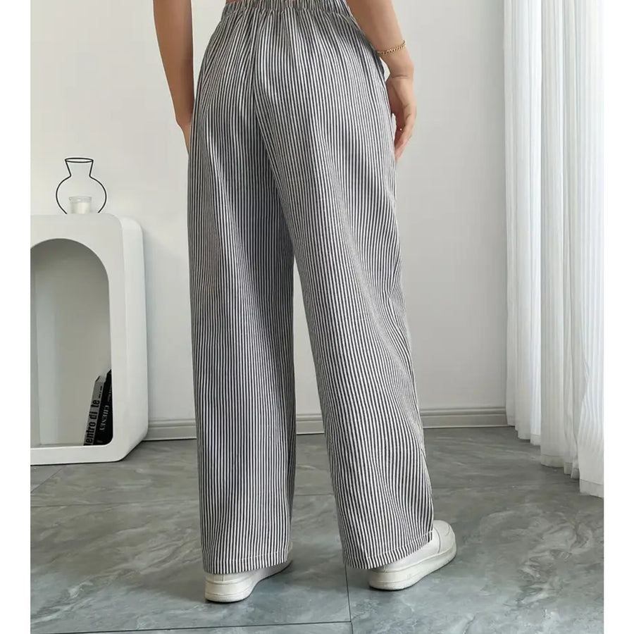 Amber™ Striped Pant With Pockets in Grey