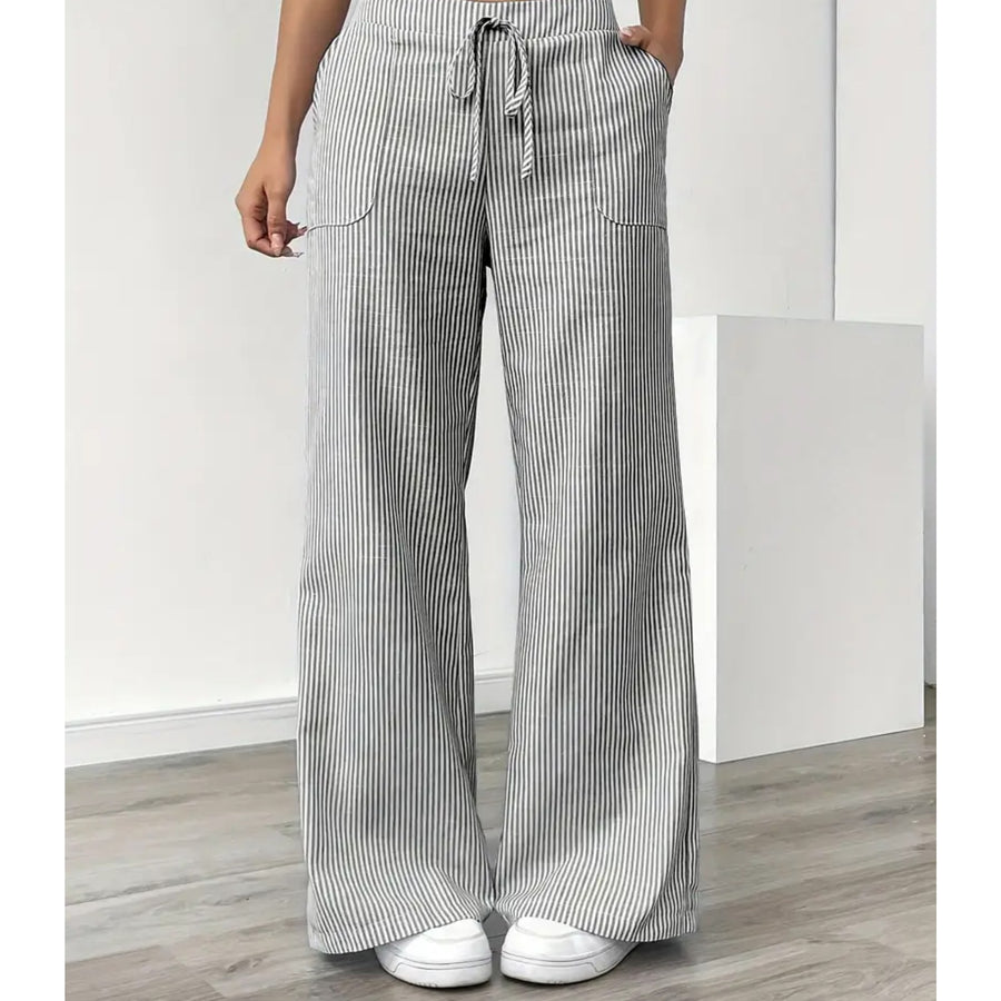 Amber™ Striped Pant With Pockets in Grey