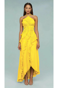 Amelia | Halter Maxi Dress in Yellow