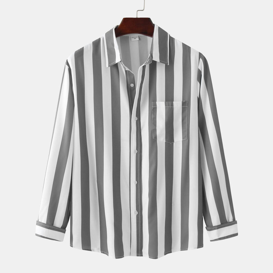 Amelie Blouse with Long Sleeve and Chest Pocket in White