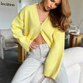 Amelie Casual Knit Cardigan with Crew Neck