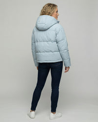 Amelie Warm Jacket with Hood in Light Blue