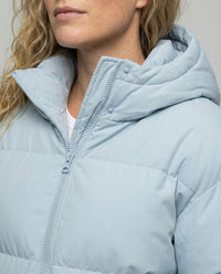 Amelie Warm Jacket with Hood in Light Blue