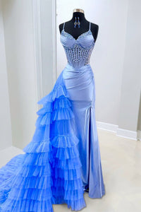 Violet Chiffon Strapless Gown