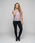 Amira Blouse with V-Neck and Short Sleeve