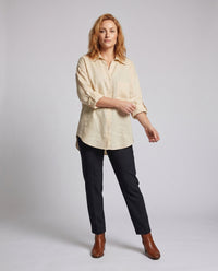 Amira Elegant Linen Blouse with Chest Pocket