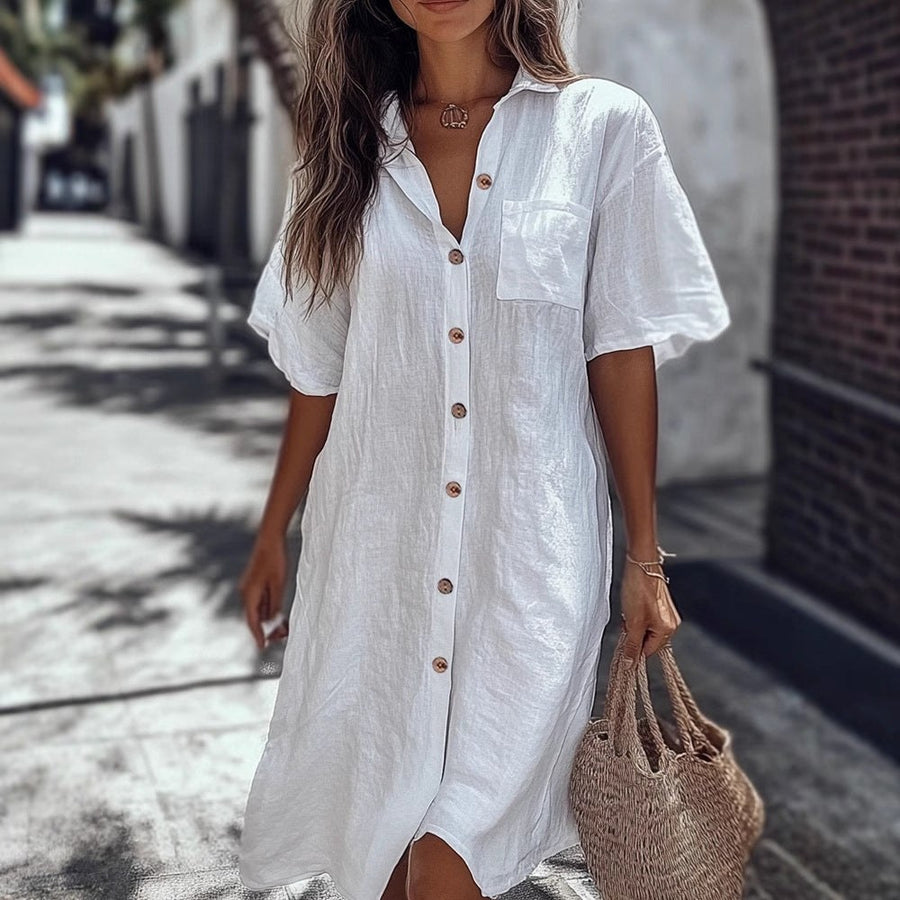 Amira Elegant Linen Maxi Dress