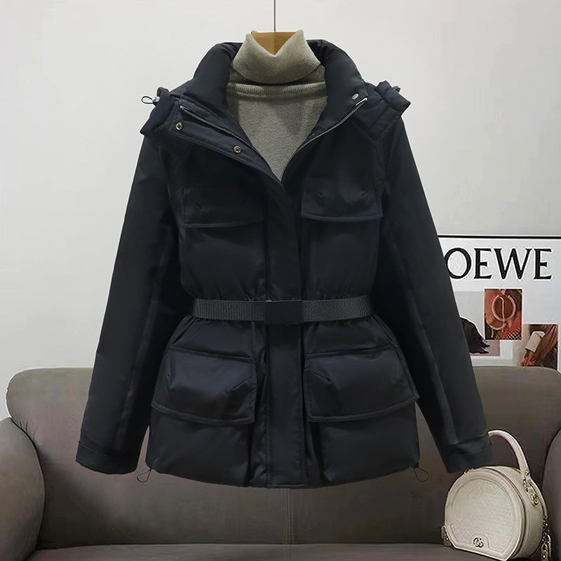 Amira Jacket with Pockets and Belted in Black