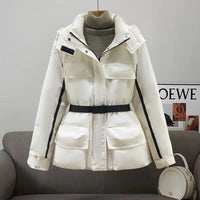 Amira Jacket with Pockets and Belted in White
