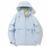 Amira Jacket with Pockets and Hood in Blue