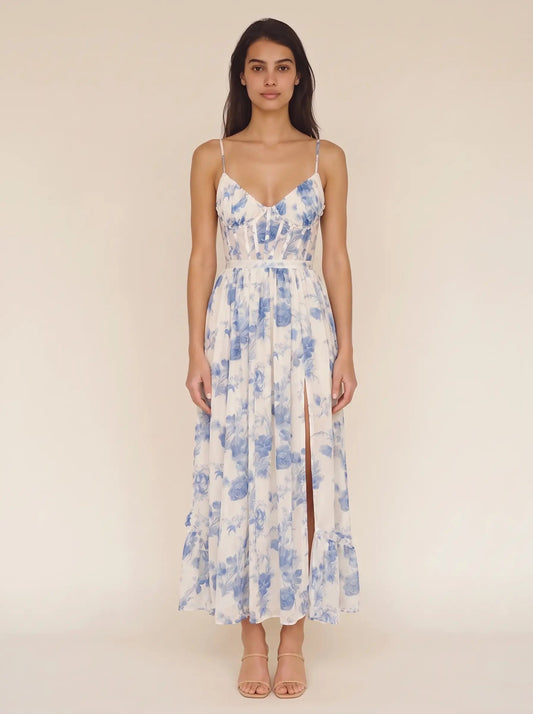 AMIRA MAXI DRESS Blue Meadow 1