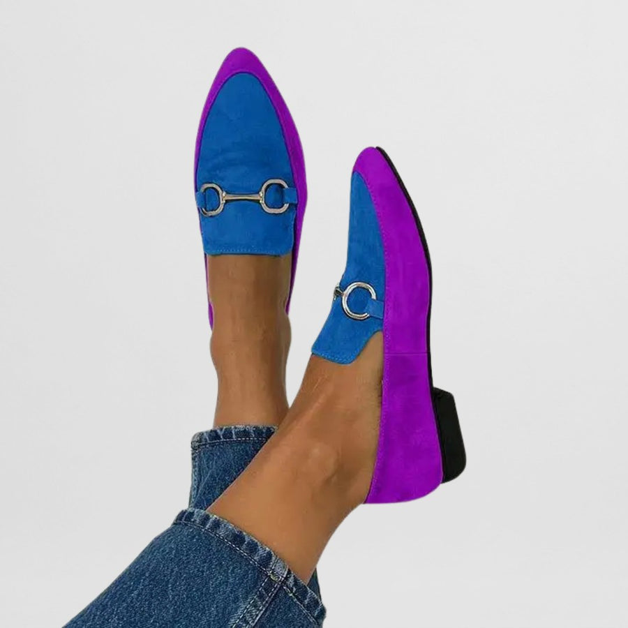 Anaïs™ Colourful Boho Moccasins in Blue