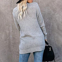 Anaya Casual Knit Cardigan with Pockets in Dark Grey