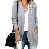 Anaya Casual Knit Cardigan with Pockets in Dark Grey