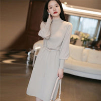 Anaya Elegant Dress with Long Sleeve and Belted