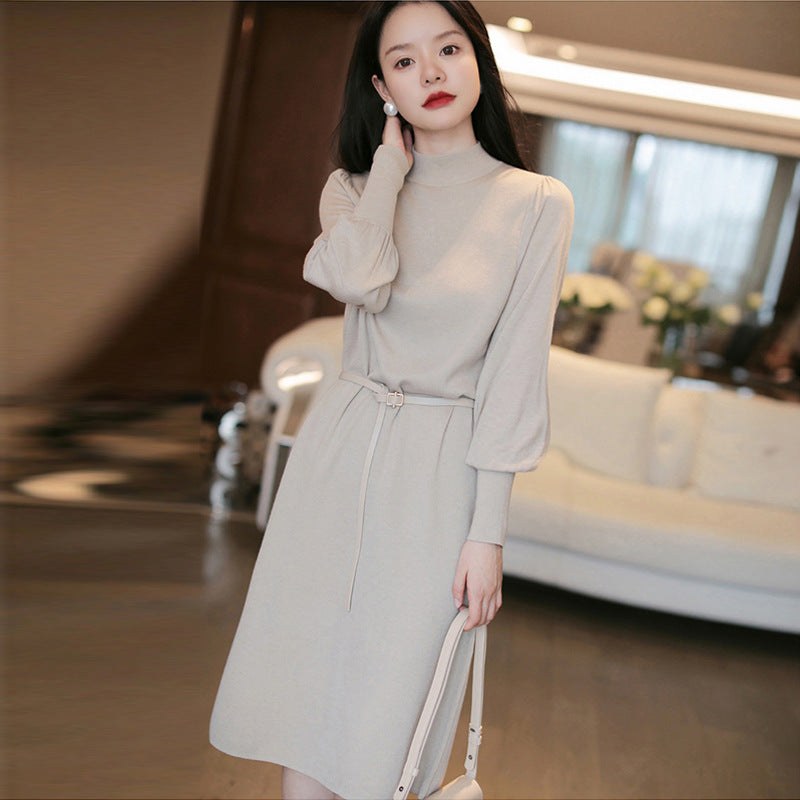 Anaya Elegant Dress with Long Sleeve and Belted